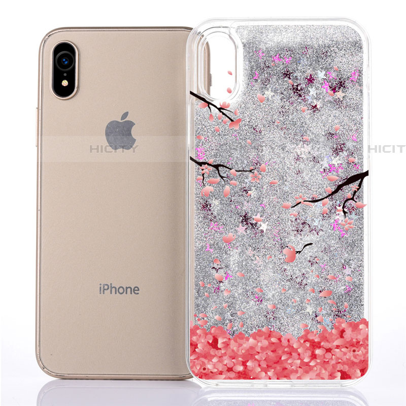 Custodia Silicone Trasparente Ultra Sottile Cover Fiori T04 per Apple iPhone XR