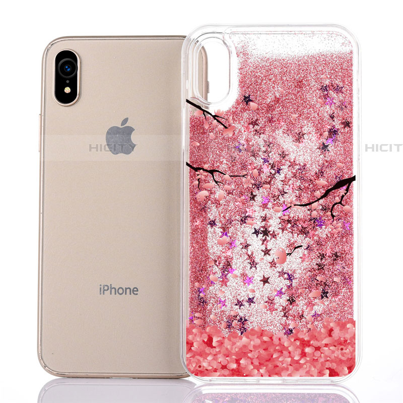 Custodia Silicone Trasparente Ultra Sottile Cover Fiori T04 per Apple iPhone XR