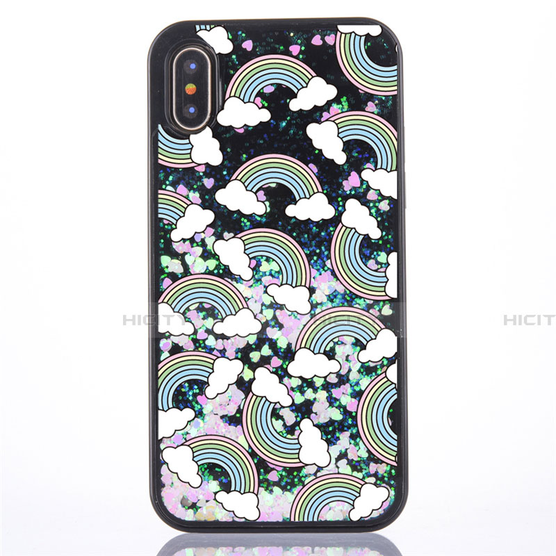 Custodia Silicone Trasparente Ultra Sottile Cover Fiori T06 per Apple iPhone X