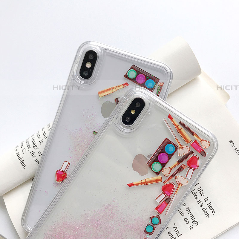 Custodia Silicone Trasparente Ultra Sottile Cover Fiori T11 per Apple iPhone Xs