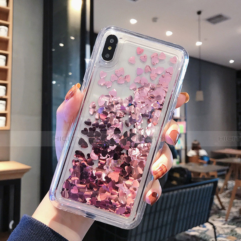 Custodia Silicone Trasparente Ultra Sottile Cover Fiori T14 per Apple iPhone Xs Max