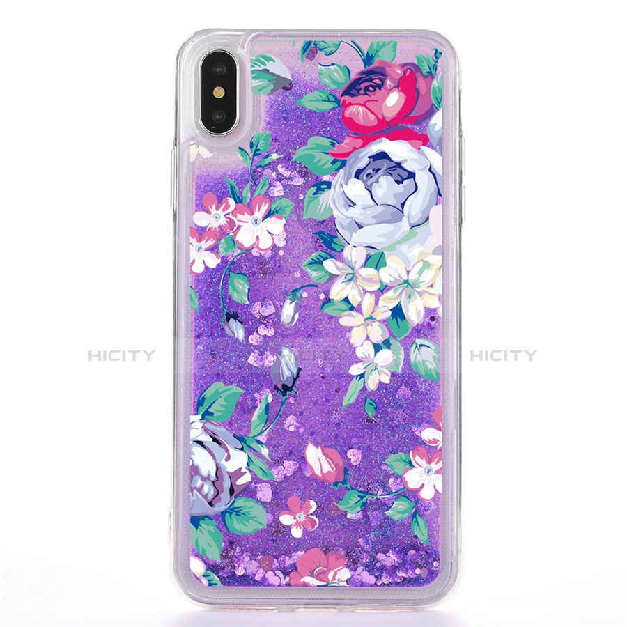 Custodia Silicone Trasparente Ultra Sottile Cover Fiori T18 per Apple iPhone X