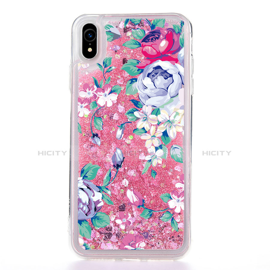 Custodia Silicone Trasparente Ultra Sottile Cover Fiori T18 per Apple iPhone XR