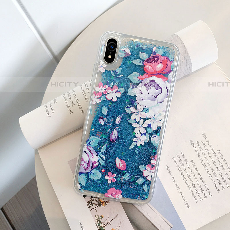 Custodia Silicone Trasparente Ultra Sottile Cover Fiori T18 per Apple iPhone XR