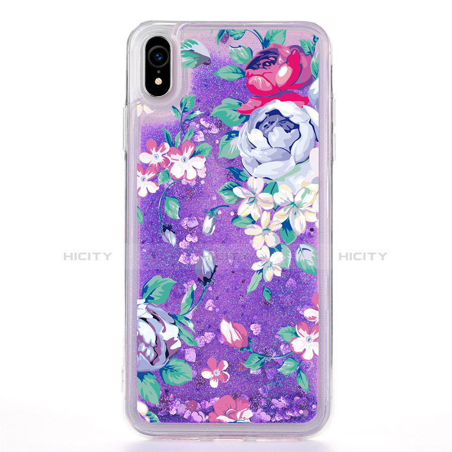 Custodia Silicone Trasparente Ultra Sottile Cover Fiori T18 per Apple iPhone XR