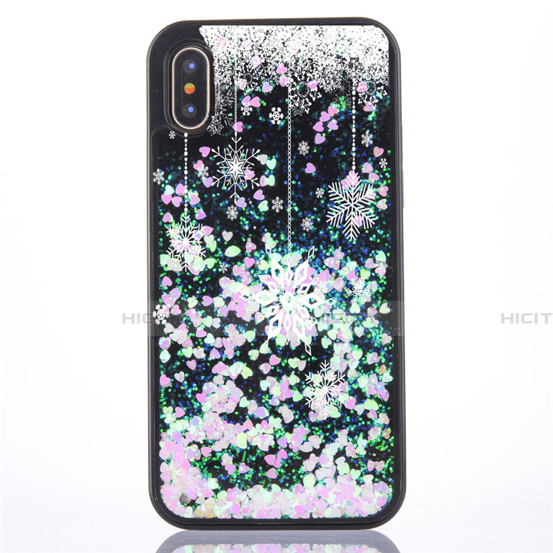 Custodia Silicone Trasparente Ultra Sottile Cover Fiori Z02 per Apple iPhone Xs Max