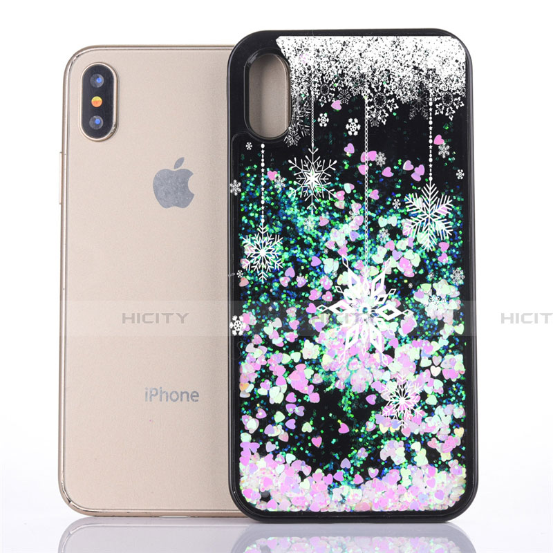 Custodia Silicone Trasparente Ultra Sottile Cover Fiori Z02 per Apple iPhone Xs Max