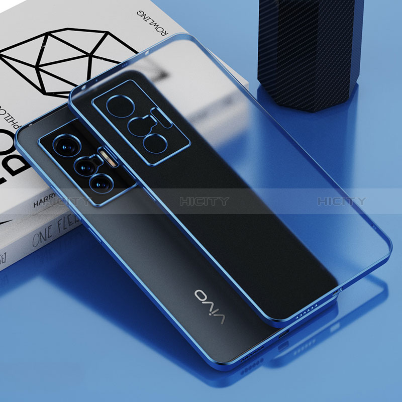 Custodia Silicone Trasparente Ultra Sottile Cover Morbida AN1 per Vivo X70 5G Blu