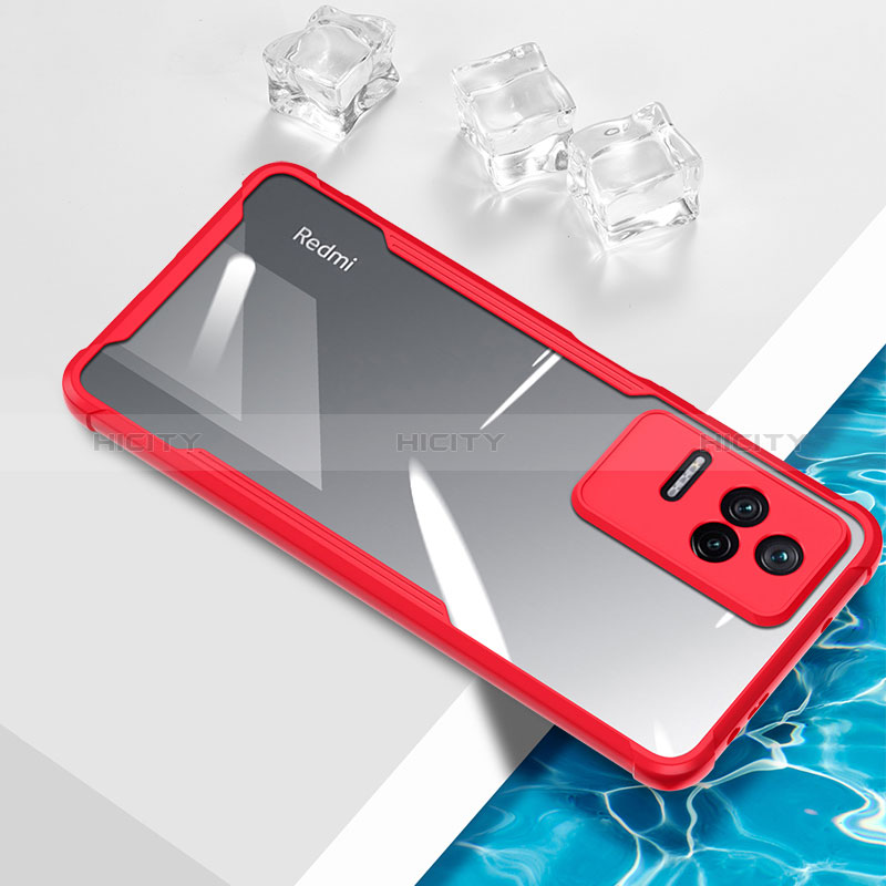 Custodia Silicone Trasparente Ultra Sottile Cover Morbida BH1 per Xiaomi Poco F4 5G Rosso