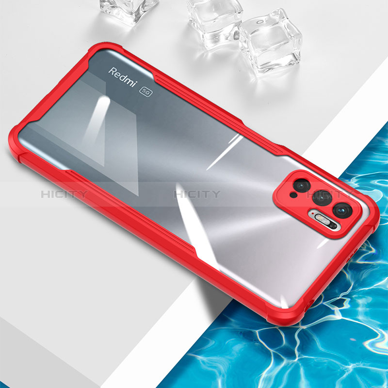Custodia Silicone Trasparente Ultra Sottile Cover Morbida BH1 per Xiaomi Redmi Note 10 5G Rosso