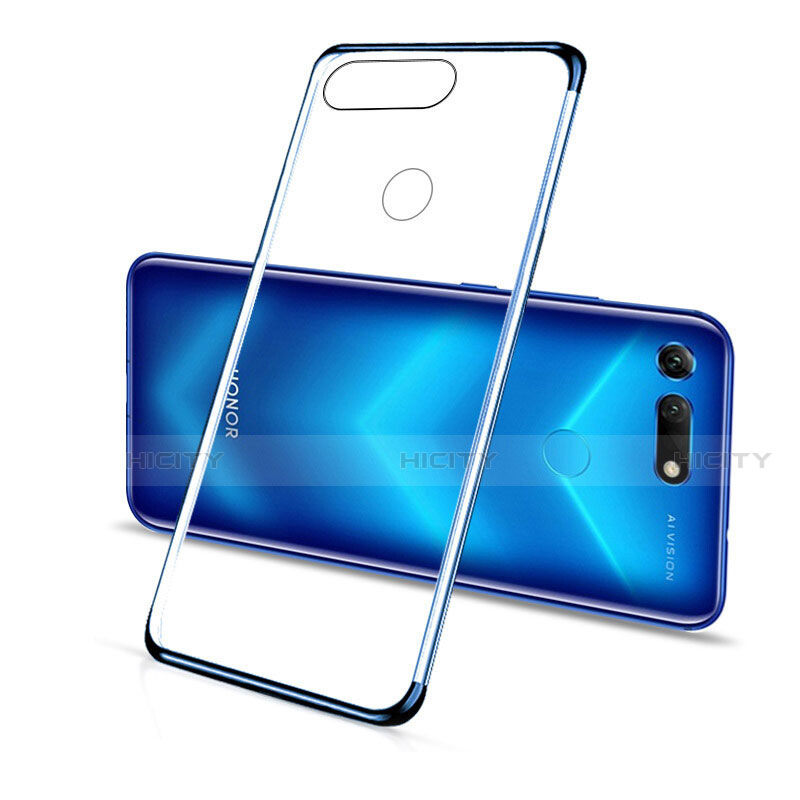 Custodia Silicone Trasparente Ultra Sottile Cover Morbida C01 per Huawei Honor View 20 Blu