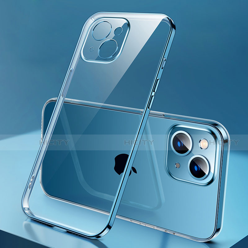 Custodia Silicone Trasparente Ultra Sottile Cover Morbida H01 per Apple iPhone 13 Blu