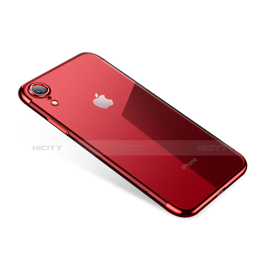 Custodia Silicone Trasparente Ultra Sottile Cover Morbida H01 per Apple iPhone XR Rosso