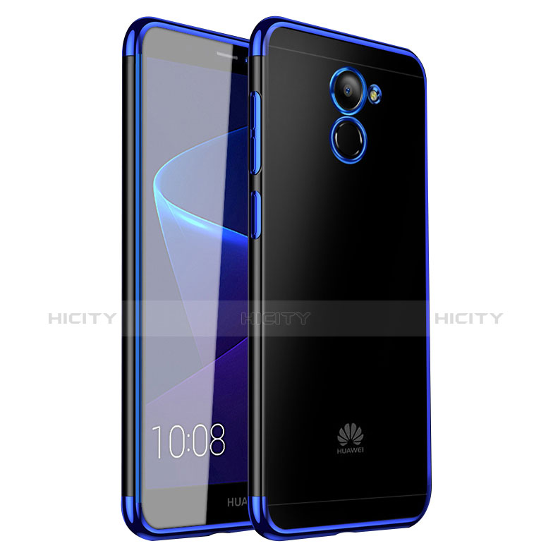 Custodia Silicone Trasparente Ultra Sottile Cover Morbida H01 per Huawei Enjoy 7 Plus Blu