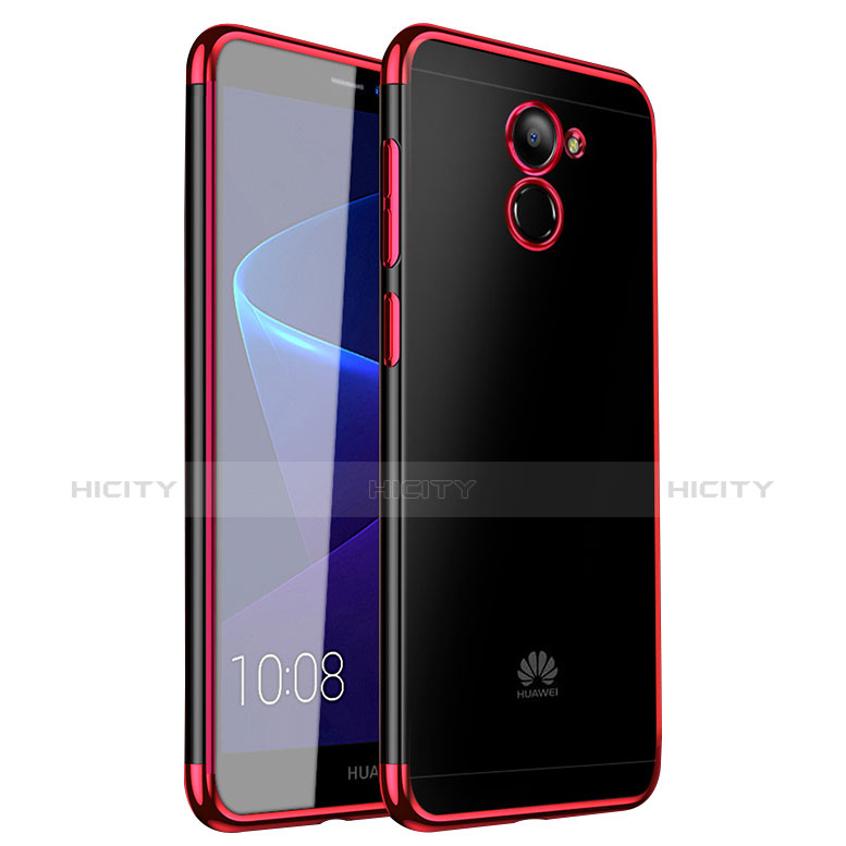 Custodia Silicone Trasparente Ultra Sottile Cover Morbida H01 per Huawei Enjoy 7 Plus Rosso