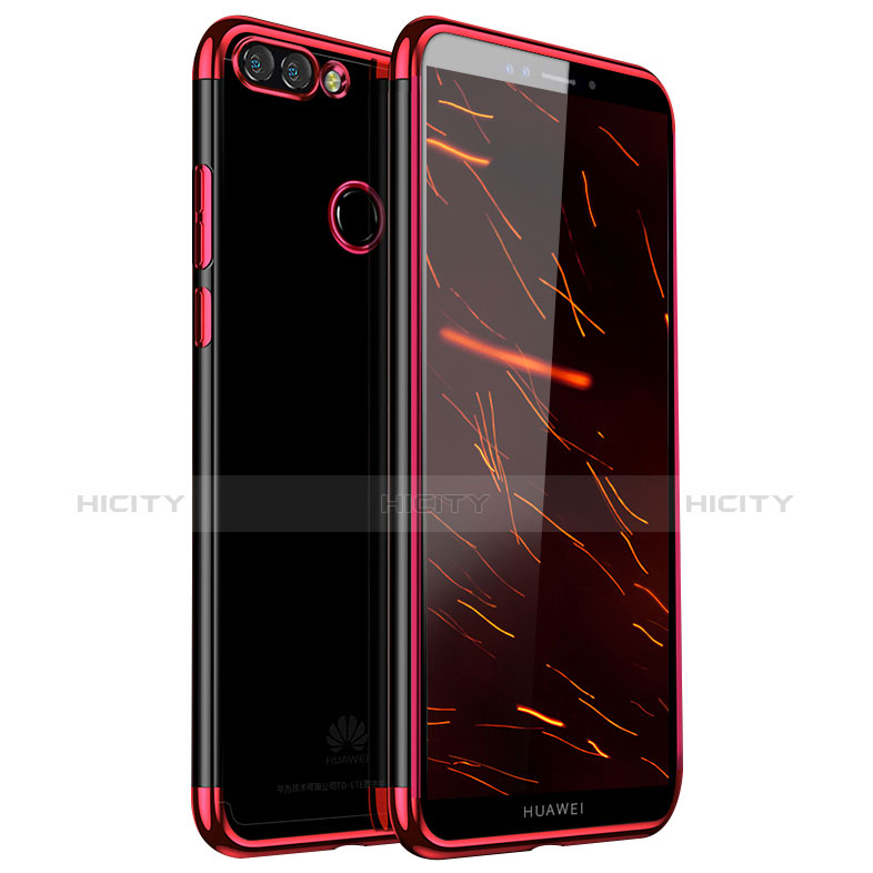 Custodia Silicone Trasparente Ultra Sottile Cover Morbida H01 per Huawei Enjoy 8 Plus Rosso