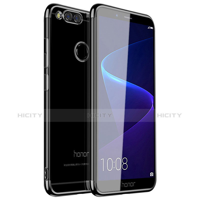 Custodia Silicone Trasparente Ultra Sottile Cover Morbida H01 per Huawei Honor 7X Nero