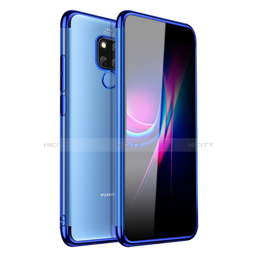 Custodia Silicone Trasparente Ultra Sottile Cover Morbida H01 per Huawei Mate 20 X Blu