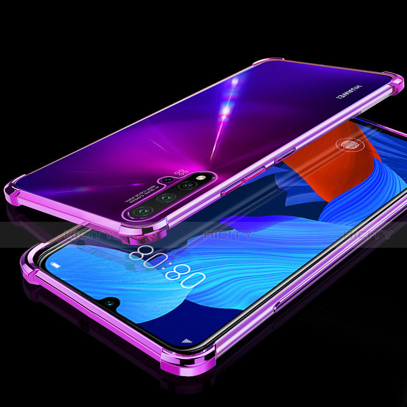 Custodia Silicone Trasparente Ultra Sottile Cover Morbida H01 per Huawei Nova 5 Pro Viola