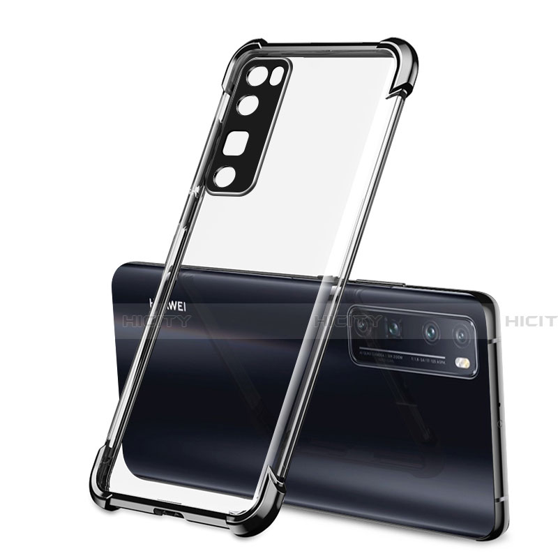 Custodia Silicone Trasparente Ultra Sottile Cover Morbida H01 per Huawei Nova 7 Pro 5G Nero