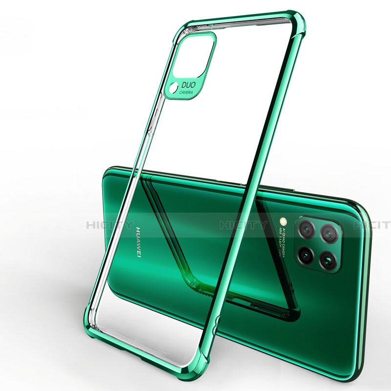 Custodia Silicone Trasparente Ultra Sottile Cover Morbida H01 per Huawei Nova 7i Verde