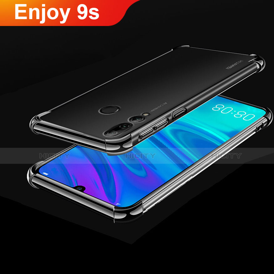 Custodia Silicone Trasparente Ultra Sottile Cover Morbida H01 per Huawei P Smart+ Plus (2019) Nero