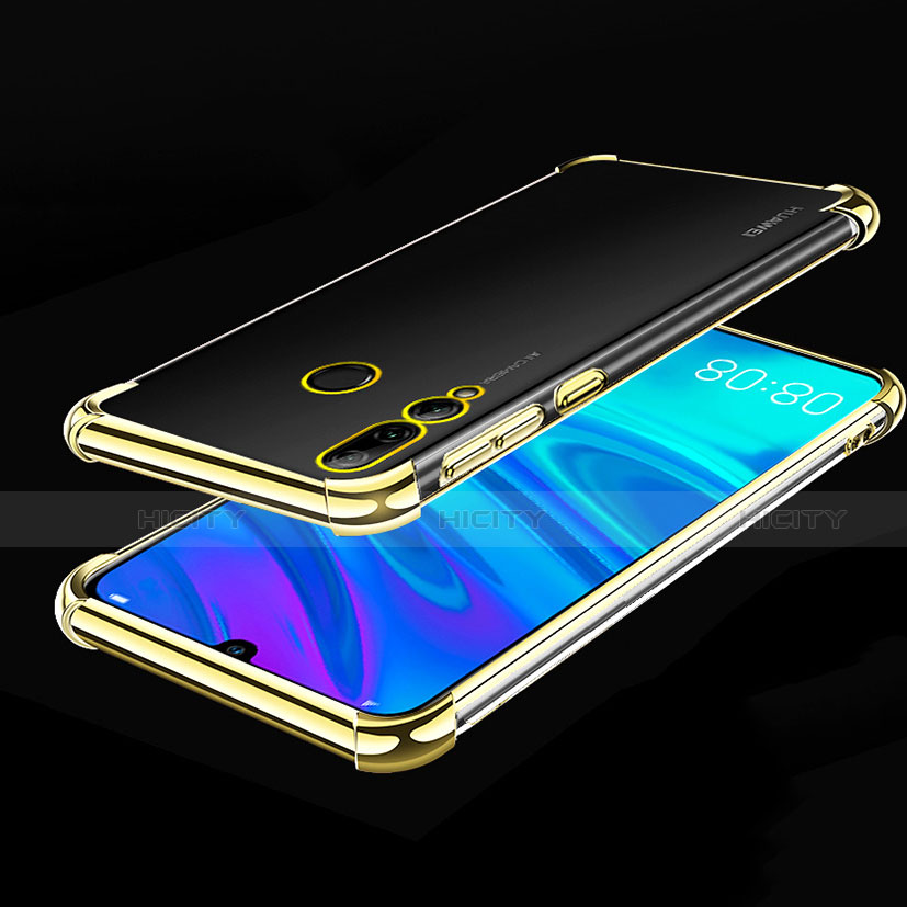 Custodia Silicone Trasparente Ultra Sottile Cover Morbida H01 per Huawei P Smart+ Plus (2019) Oro