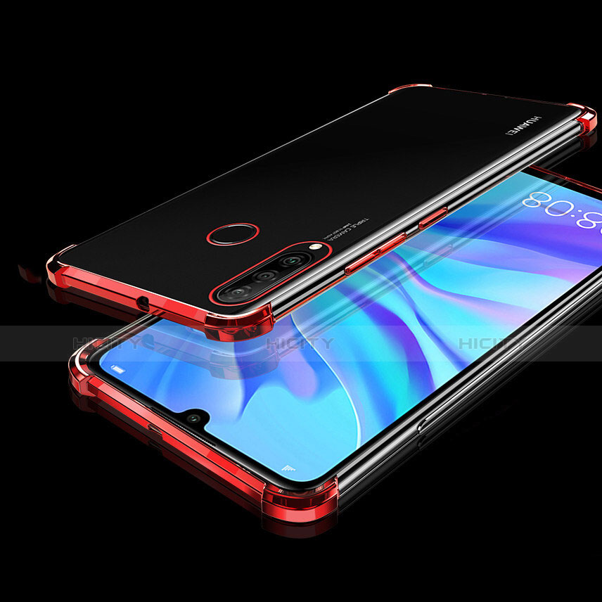 Custodia Silicone Trasparente Ultra Sottile Cover Morbida H01 per Huawei P30 Lite New Edition Rosso