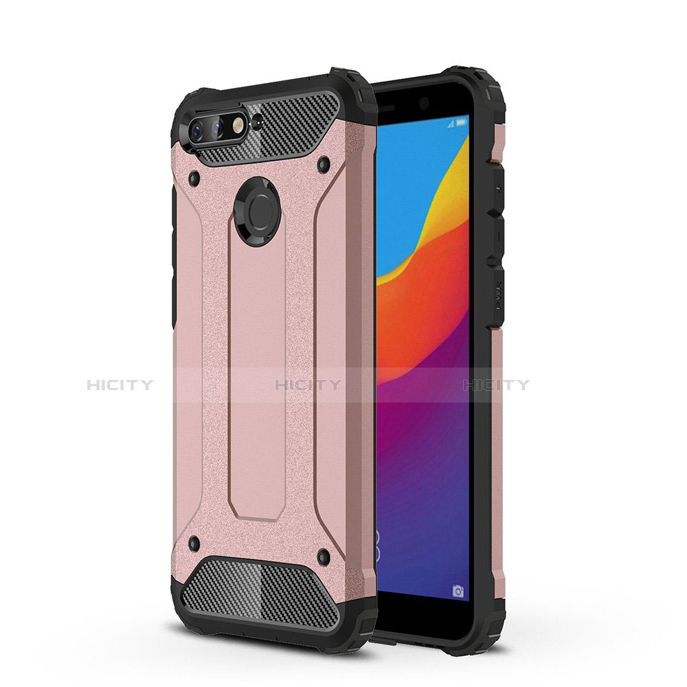 Custodia Silicone Trasparente Ultra Sottile Cover Morbida H01 per Huawei Y6 (2018) Oro Rosa