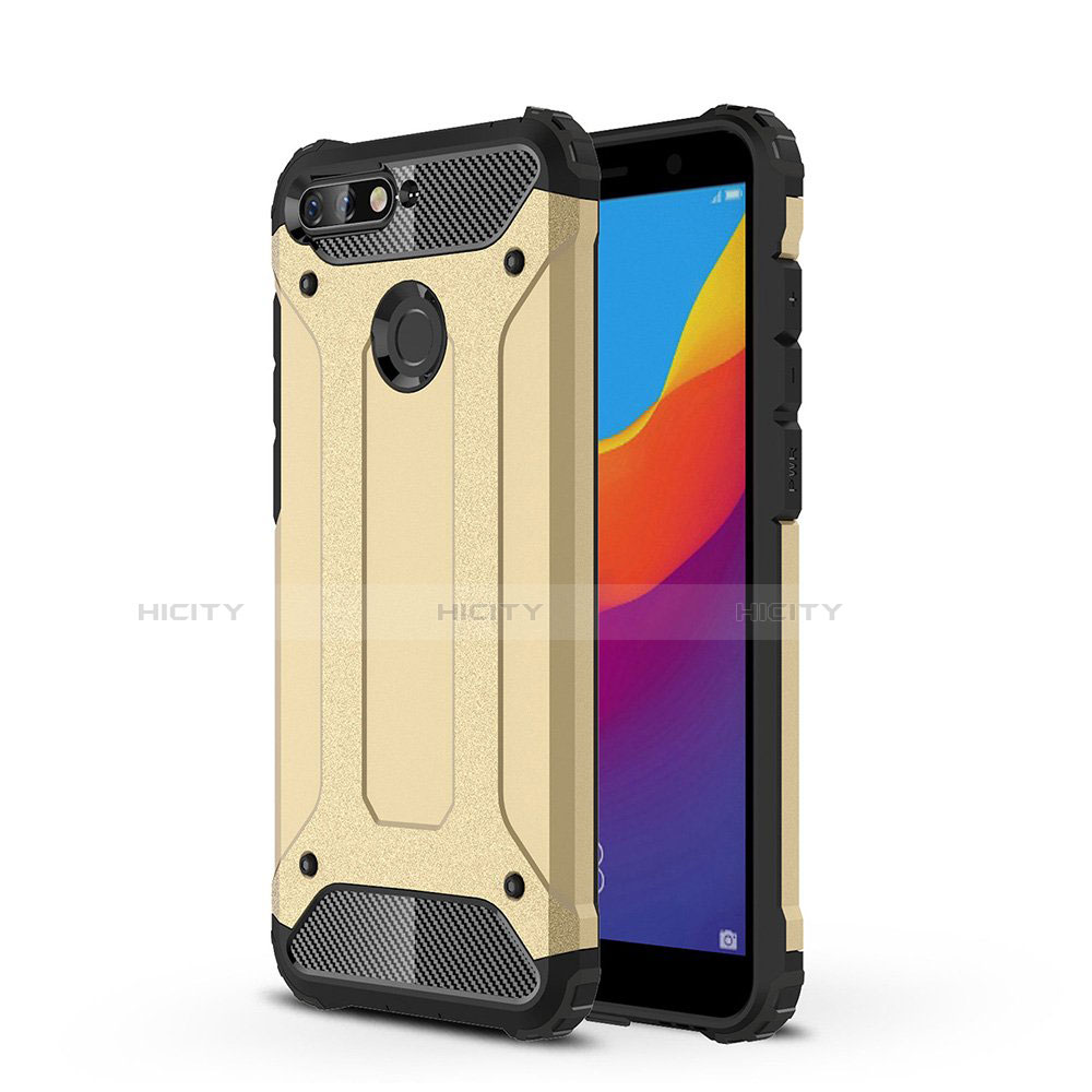 Custodia Silicone Trasparente Ultra Sottile Cover Morbida H01 per Huawei Y6 Prime (2018) Oro