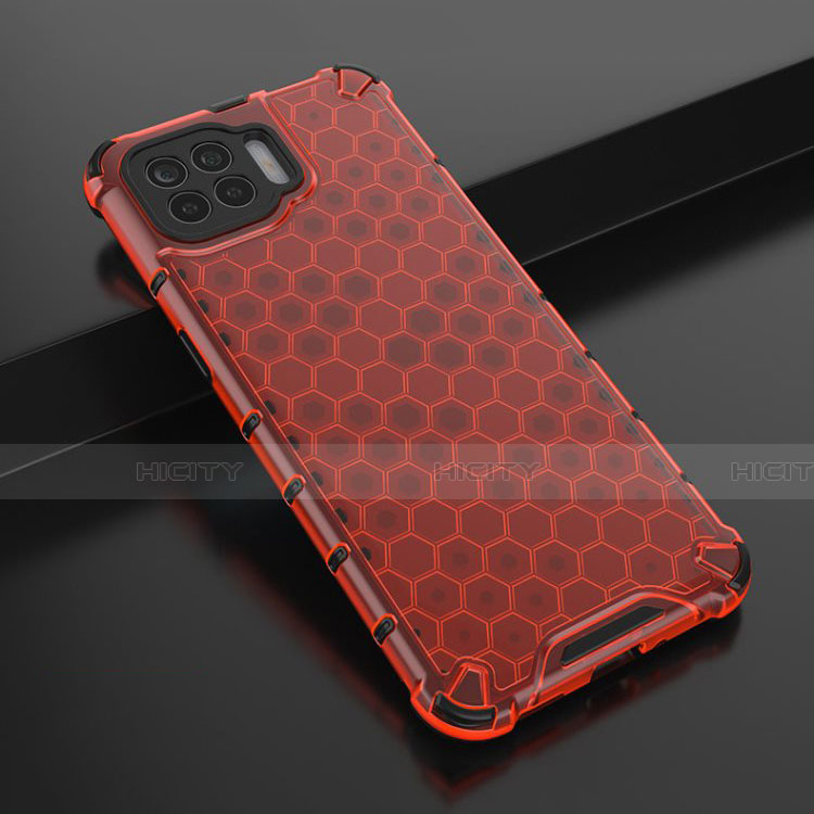 Custodia Silicone Trasparente Ultra Sottile Cover Morbida H01 per Oppo A93 Rosso