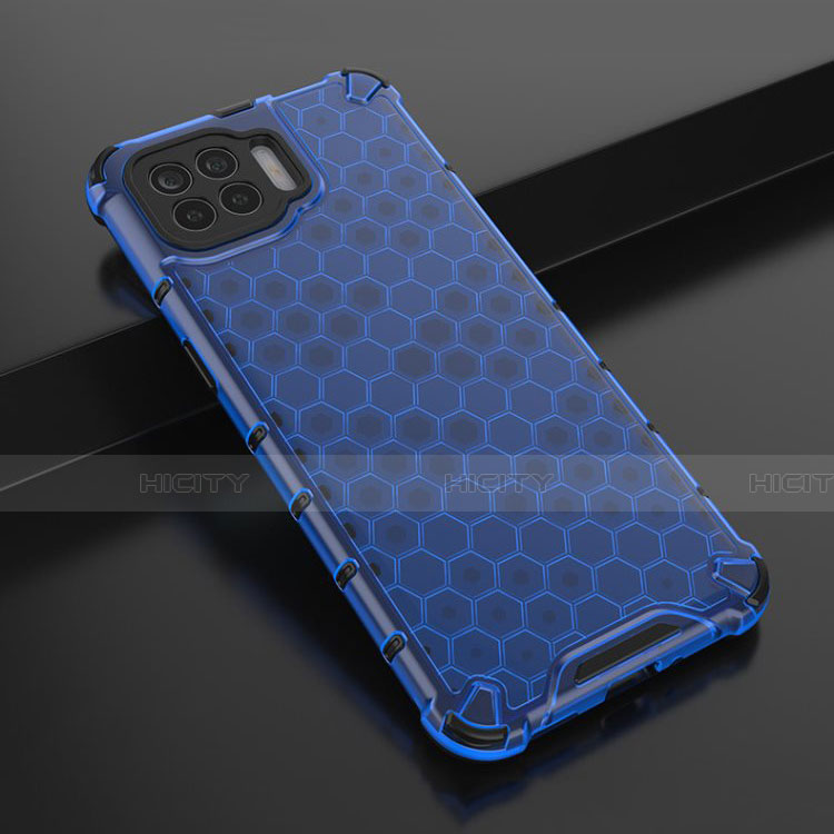 Custodia Silicone Trasparente Ultra Sottile Cover Morbida H01 per Oppo F17 Pro Blu