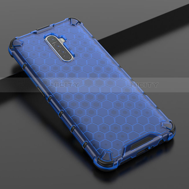 Custodia Silicone Trasparente Ultra Sottile Cover Morbida H01 per Oppo Reno Ace Blu