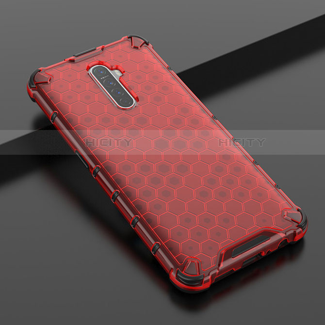 Custodia Silicone Trasparente Ultra Sottile Cover Morbida H01 per Oppo Reno Ace Rosso