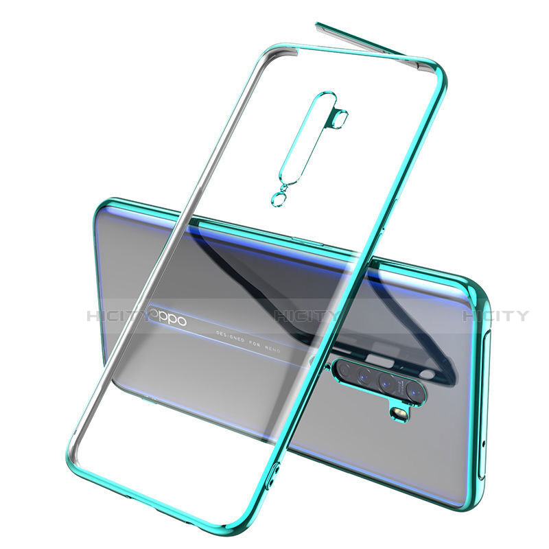 Custodia Silicone Trasparente Ultra Sottile Cover Morbida H01 per Oppo Reno2 Verde