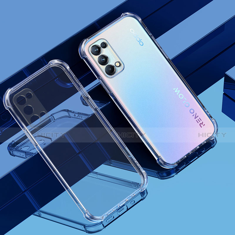 Custodia Silicone Trasparente Ultra Sottile Cover Morbida H01 per Oppo Reno5 Pro 5G