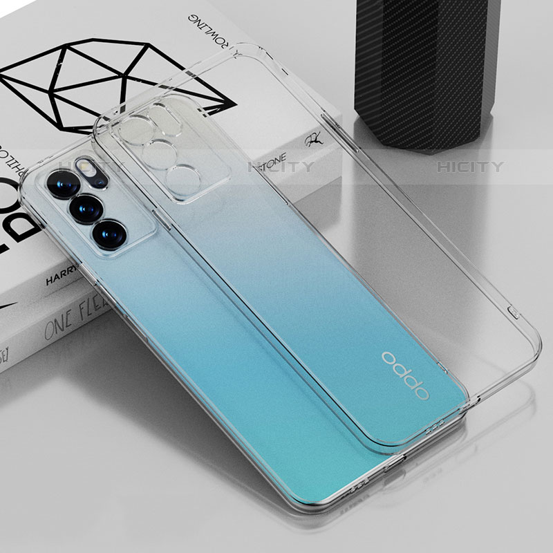 Custodia Silicone Trasparente Ultra Sottile Cover Morbida H01 per Oppo Reno6 Pro 5G India Chiaro