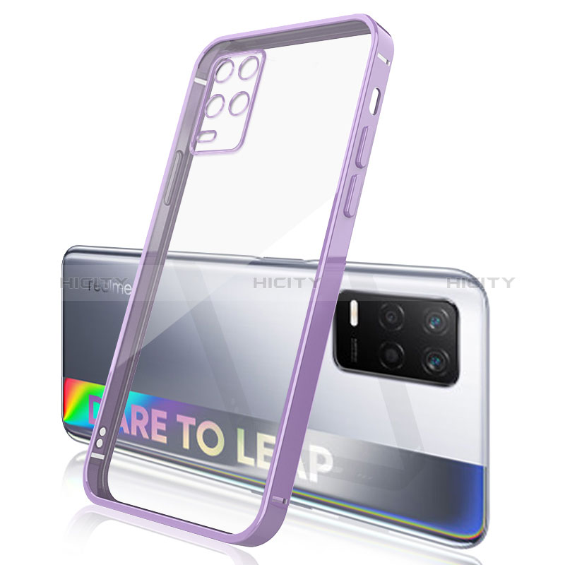 Custodia Silicone Trasparente Ultra Sottile Cover Morbida H01 per Realme Q3i 5G Viola