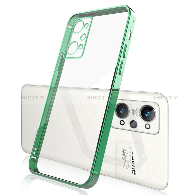 Custodia Silicone Trasparente Ultra Sottile Cover Morbida H01 per Realme Q5 Pro 5G Verde