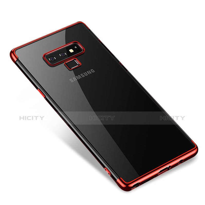 Custodia Silicone Trasparente Ultra Sottile Cover Morbida H01 per Samsung Galaxy Note 9 Rosso