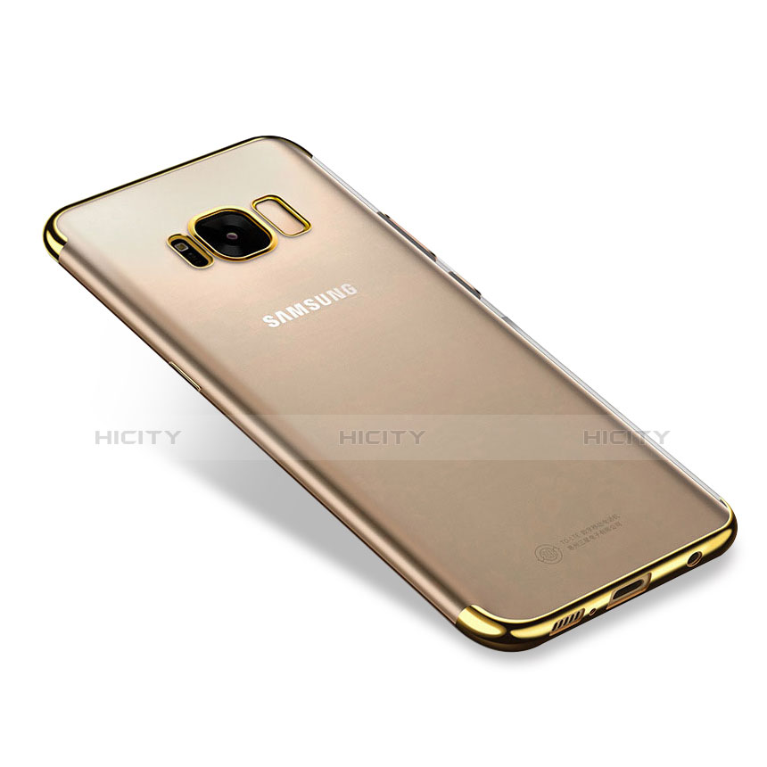 Custodia Silicone Trasparente Ultra Sottile Cover Morbida H01 per Samsung Galaxy S8 Plus Oro