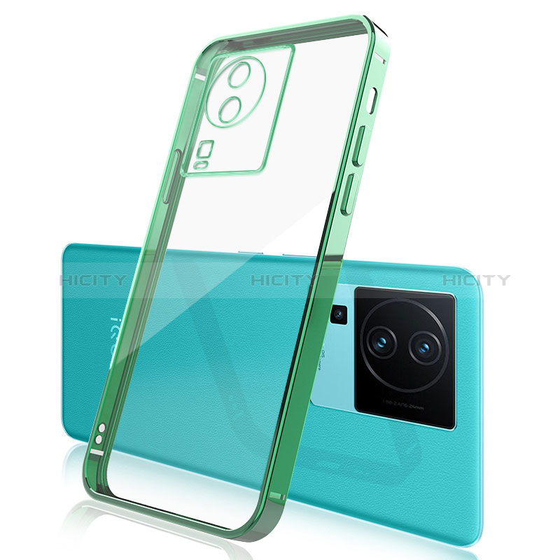 Custodia Silicone Trasparente Ultra Sottile Cover Morbida H01 per Vivo iQOO Neo7 SE Verde