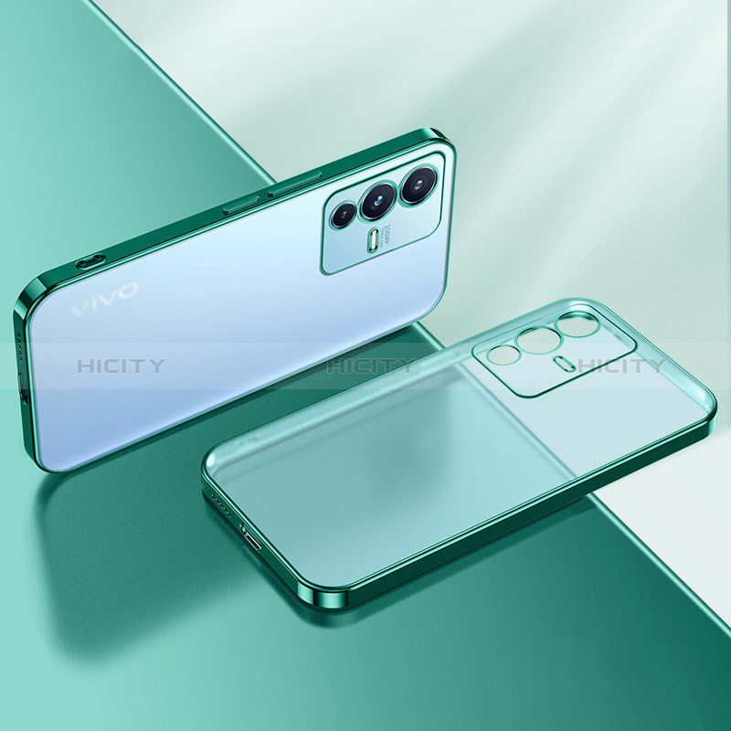 Custodia Silicone Trasparente Ultra Sottile Cover Morbida H01 per Vivo V23 5G Verde