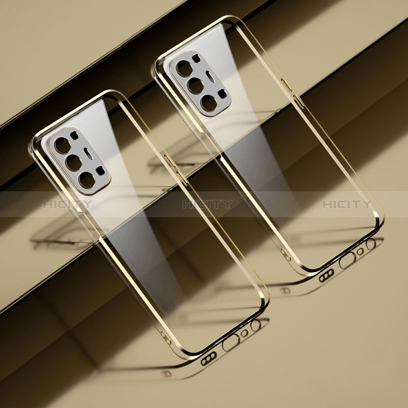 Custodia Silicone Trasparente Ultra Sottile Cover Morbida H01 per Vivo X70 Pro+ Plus 5G Oro