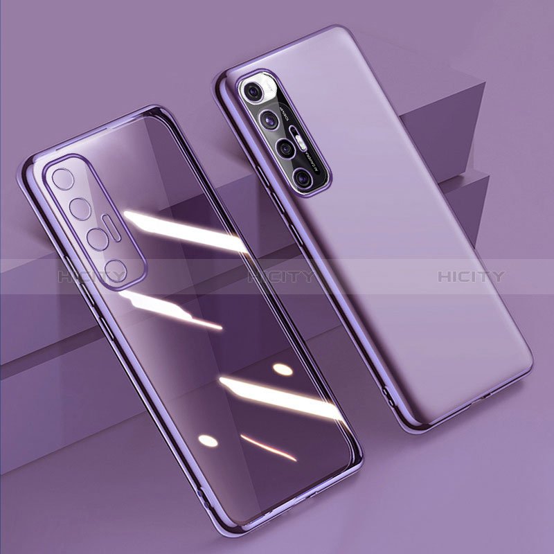 Custodia Silicone Trasparente Ultra Sottile Cover Morbida H01 per Xiaomi Mi 10S 5G Viola