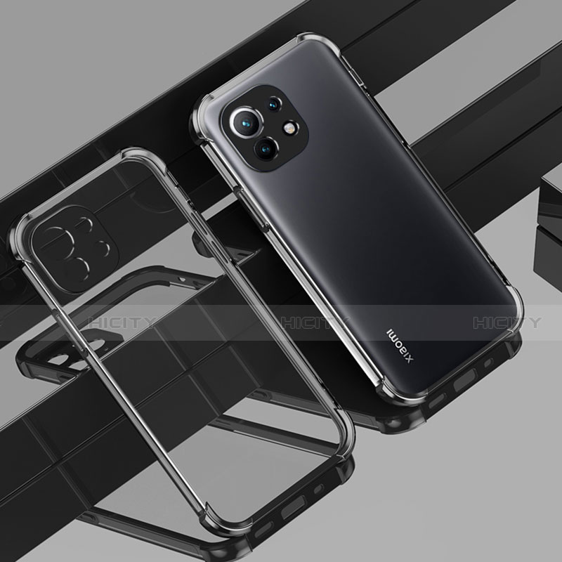 Custodia Silicone Trasparente Ultra Sottile Cover Morbida H01 per Xiaomi Mi 11 Lite 5G NE Nero