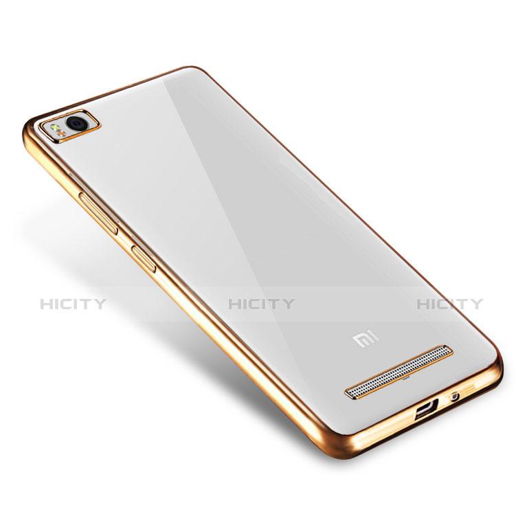 Custodia Silicone Trasparente Ultra Sottile Cover Morbida H01 per Xiaomi Mi 4C Oro