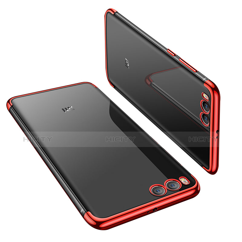 Custodia Silicone Trasparente Ultra Sottile Cover Morbida H01 per Xiaomi Mi 6 Rosso