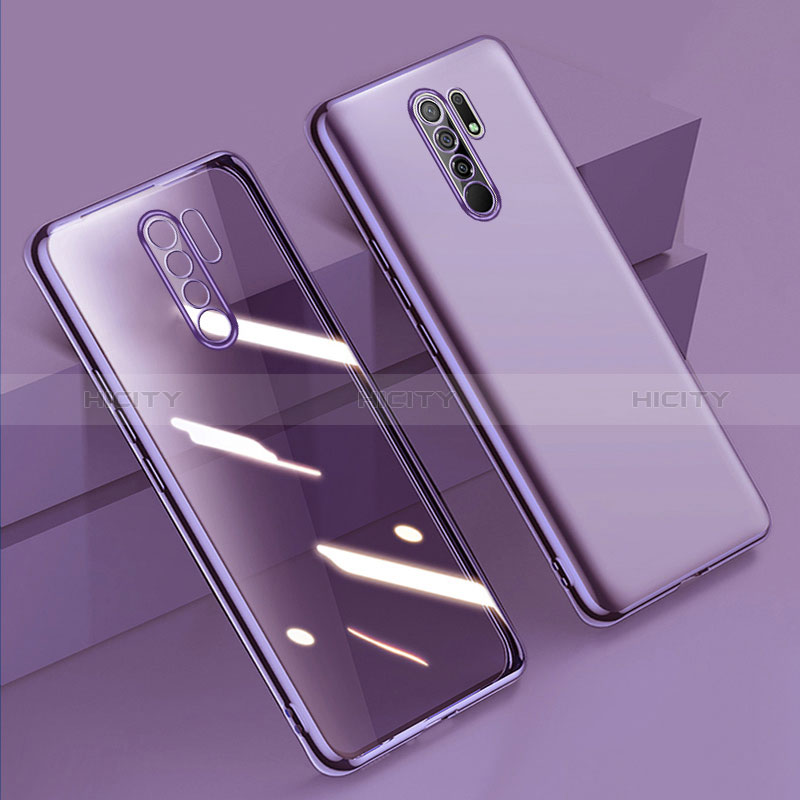 Custodia Silicone Trasparente Ultra Sottile Cover Morbida H01 per Xiaomi Poco M2 Viola