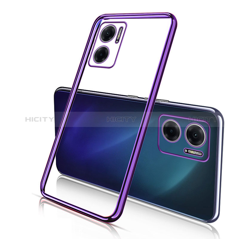 Custodia Silicone Trasparente Ultra Sottile Cover Morbida H01 per Xiaomi Redmi 10 Prime Plus 5G Viola